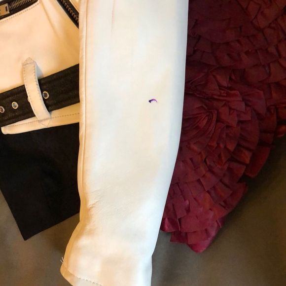 IRO White and Black Yulia Leather Jacket in Ecru - Picture 16 of 16